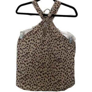 Abercrombie & FITCH peep hole leopard print top size S